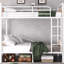Lit superposé simple au dessus d'un lit simple en métal avec 3 marches, blanc, détachable et convertible, robuste, lit industriel blanc Idéal, chambres de garde-corps, surface lisse, rangement de 8,1 po, poids de 300 lb