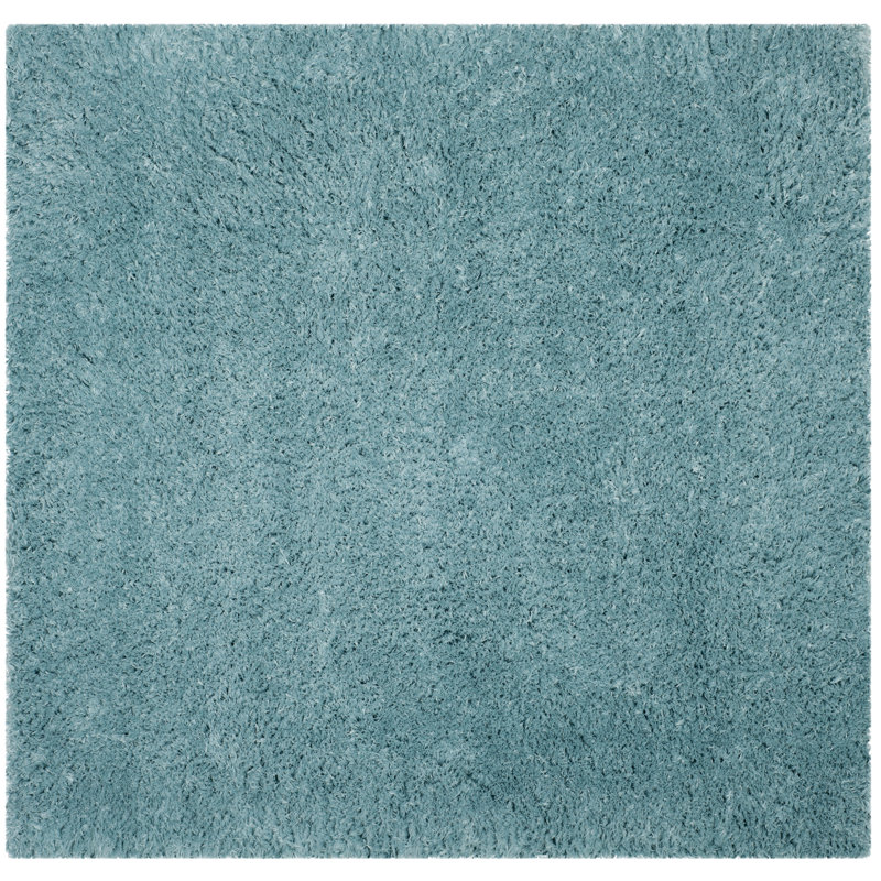 Hermina Light Turquoise Area Rug, Square 8'