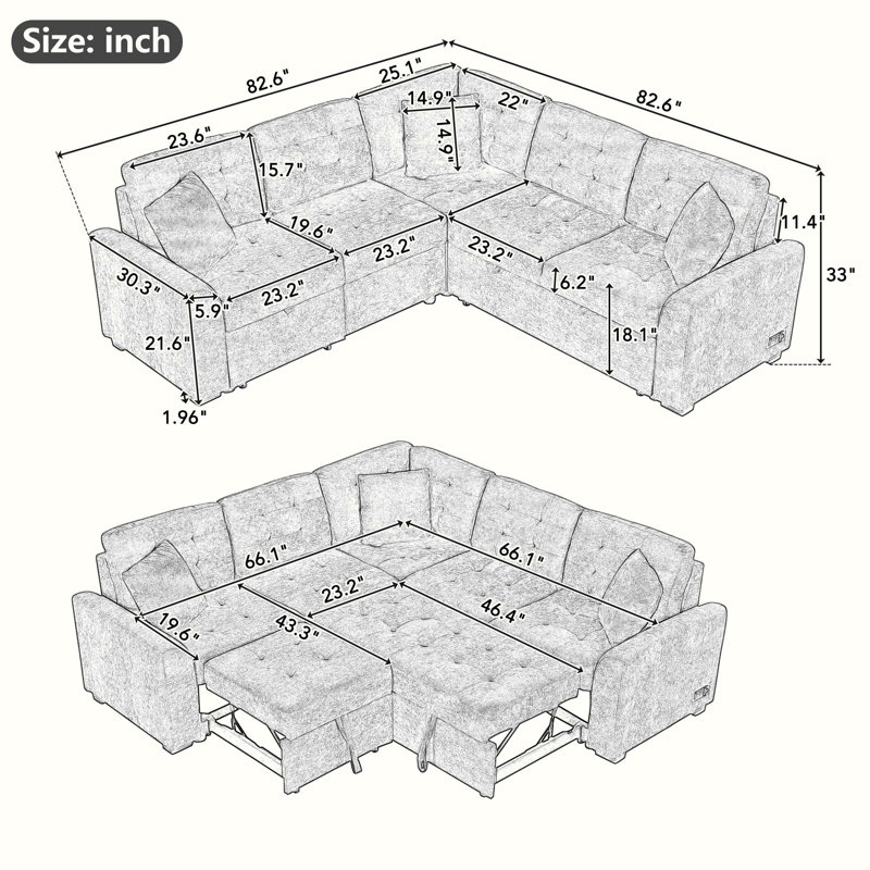 Bary Upholstered L-Shaped Sectional Right Hand Facing, Brown Corded Velveteen