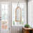 36"H Cathedral Geometric Clear Glass Window Panel In Mango Wood Frame