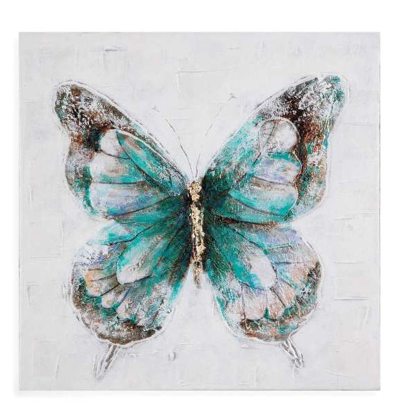 « métallique papillons », ensemble de 4 reproductions d’art en acrylique sur toile