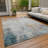 Machine Washable Indoor/Outdoor Christain ACN1232 Teal Rug-109530423