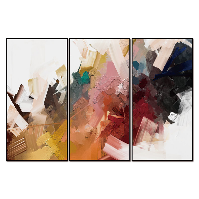 Luz - ensemble de 3 peintures sur toile encadrées