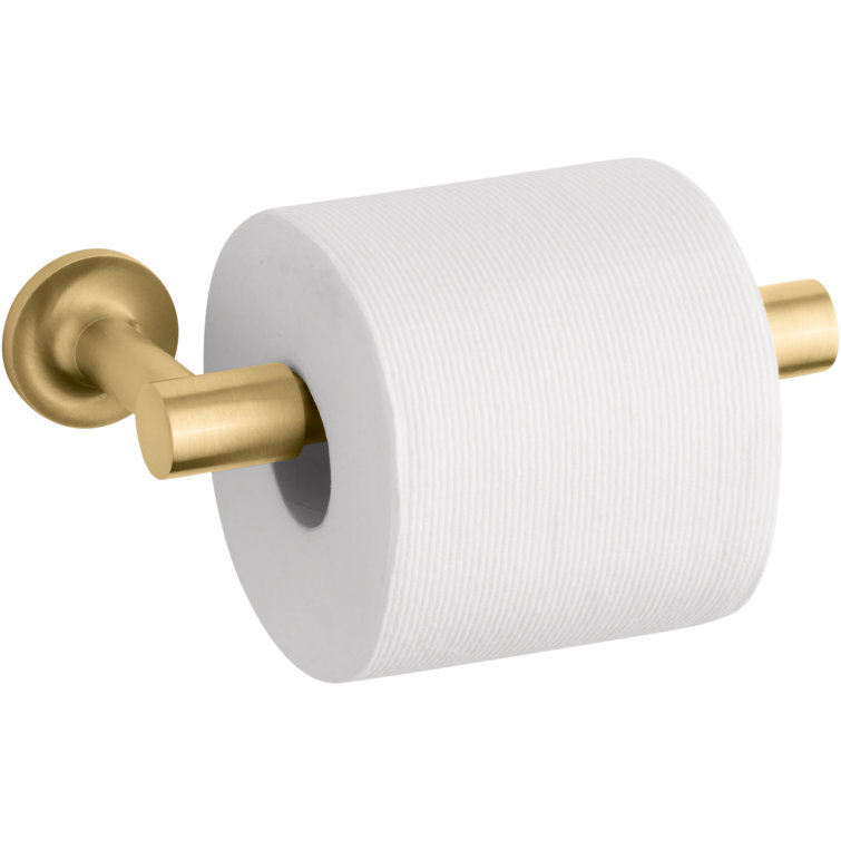 Purist Pivoting Toilet Tissue Holder in Brushed Gold