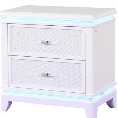 Table de chevet blanche laiteuse avec solution de rangement de qualité