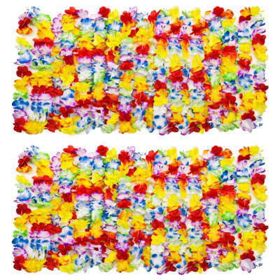 Colliers de fleurs artificielles colorées en forme de pétales de 6,5 cm de couleur hawaïenne colorée en forme de fleur de Hawaiian - lot de 100, guirlandes décoratives pour fête, plage, anniversaire, mariage