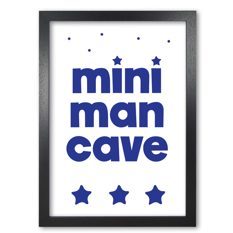 Mini Man Cave - Print, 42 cm H x 30 cm W x 5 cm D, Black Grain Frame