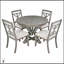 Ensemble de table de salle à manger 5 pièces avec table ronde extensible et 4 chaises rembourrées pour une salle à manger élégante-158934552-158934551