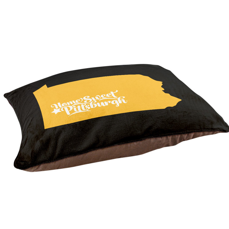 Coussin d’intérieur pour chien pittsburgh pennsylvanie, Petit (l 28 po x P 18 po x H 6 po), Jaune