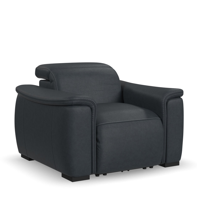 Fauteuil inclinable électrique avec repose-tête électrique Caldwell, Bleu
