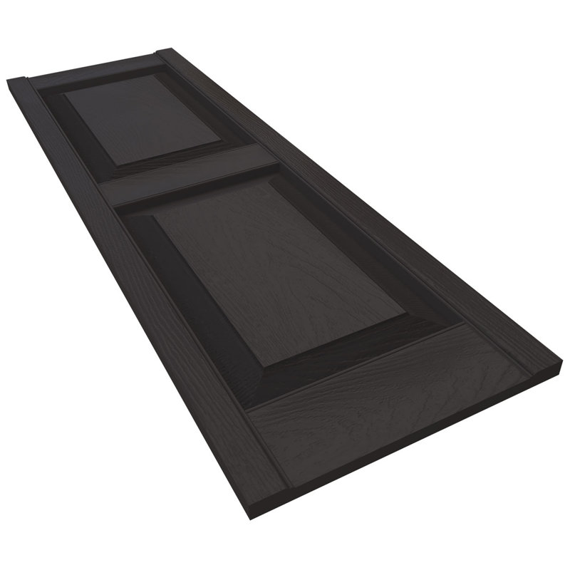 Musket Brown Vinyl Raised Panel Decorative Shutters, 14.75x63
