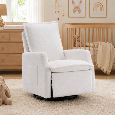 Modern Teddy Fabric Swivel Recliner Chair
