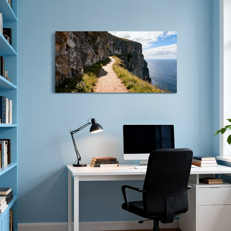 Paysage et nature Cliffside Path Ocean View Skyflowers, H 28 po x l 58 po