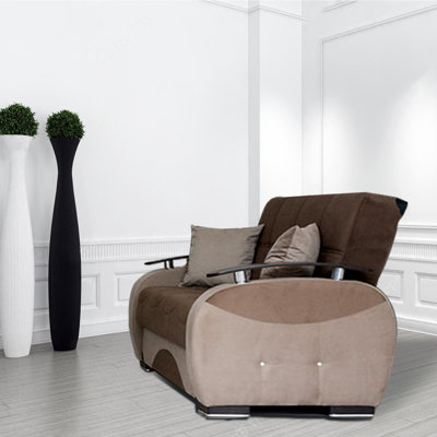 Mae 67" Leather Match Rolled Arm Sleeper