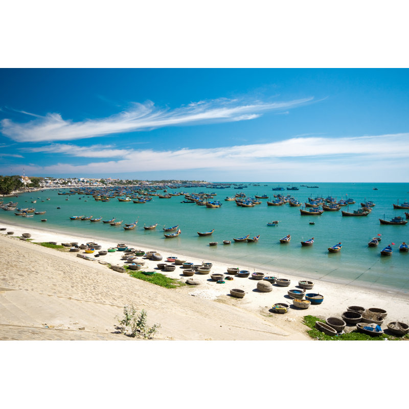 Fishing Boats by Fastsnail - No Frame Art Prints on Canvas, 51cm H x 76cm W