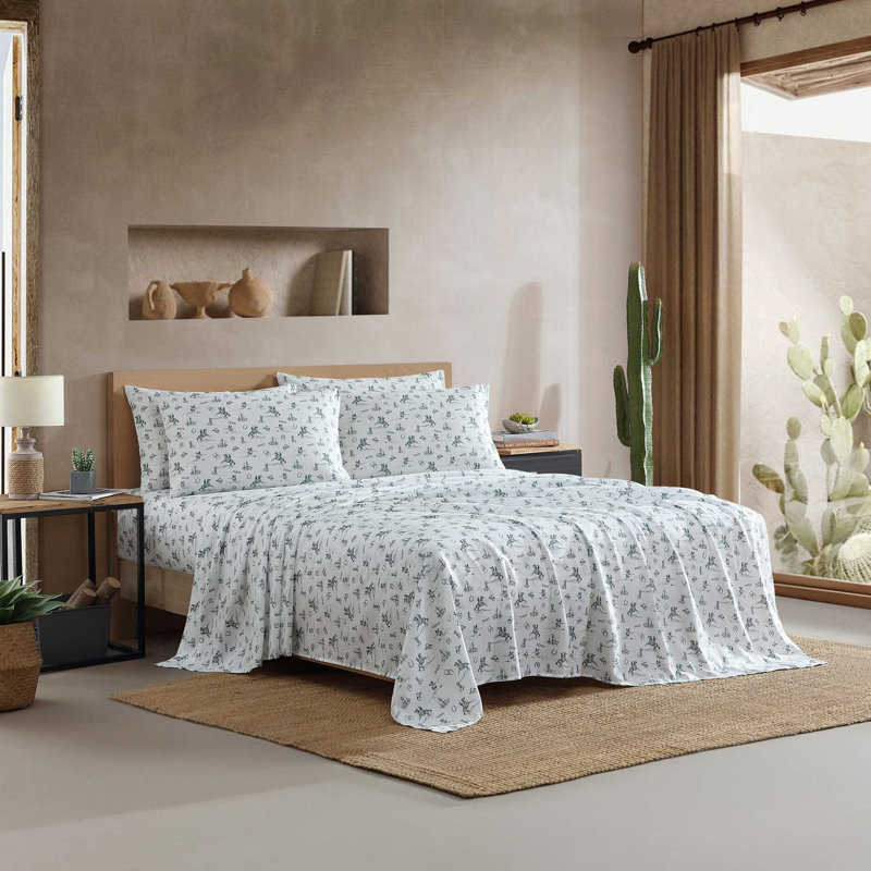 Wrangler Printed Bonus Sheet Set, Green, Queen Sheet Set with 4 Pillowcases