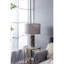 Lampe de table 16 x 16 x 23,5 po gris et argent brossé (assemblage de l'abat-jour requis)