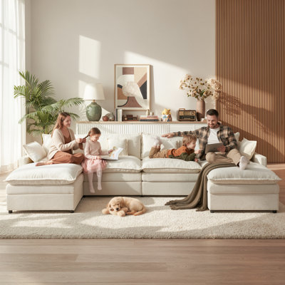 Canapé modulaire en forme de U de 142,53 po avec repose-pieds et canapé profond pour salon