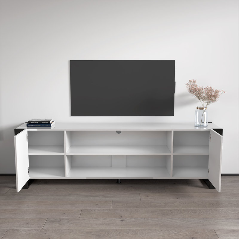 Meuble télé Rickeisha, Blanc / noir