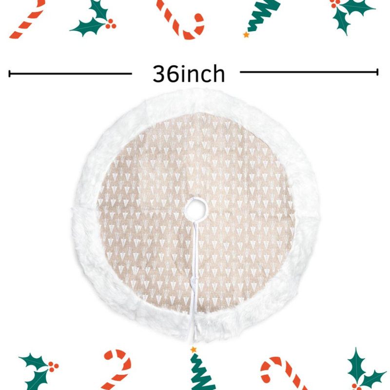 Ensemble de jupe d'arbre de Noël en jute et de bas en peluche 3 pièces The Holiday Aisle