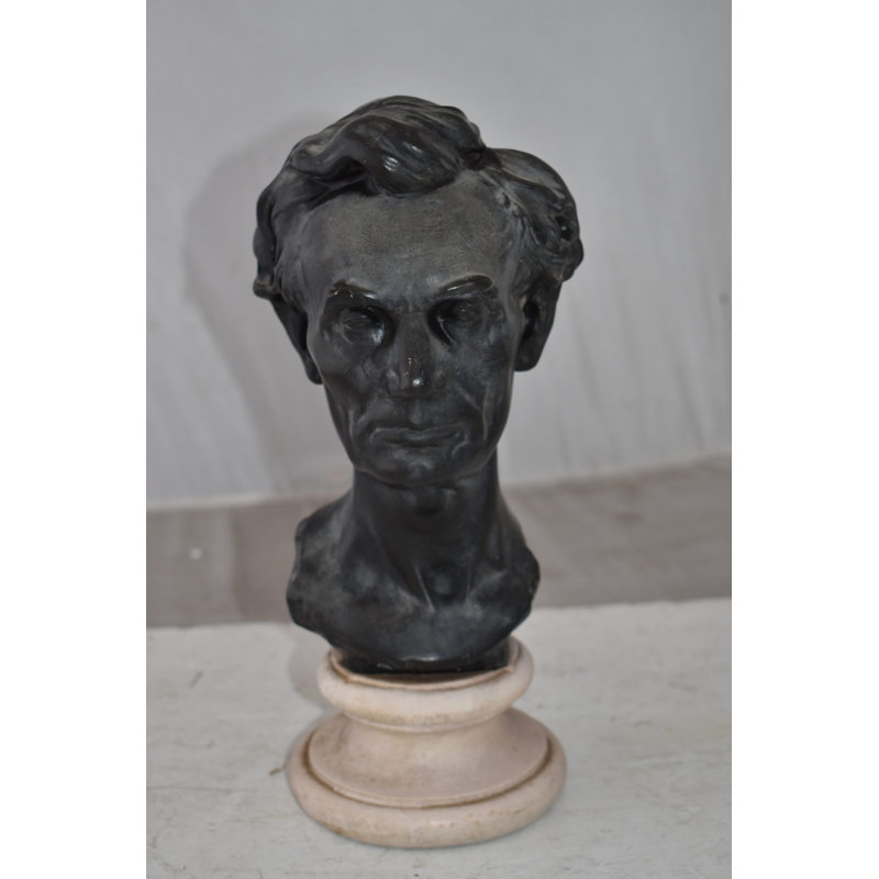 Eshanti Replica of Abraham Lincoln by Leonardo Volk Plaster Cast Statue  6" x 7" x 13"H