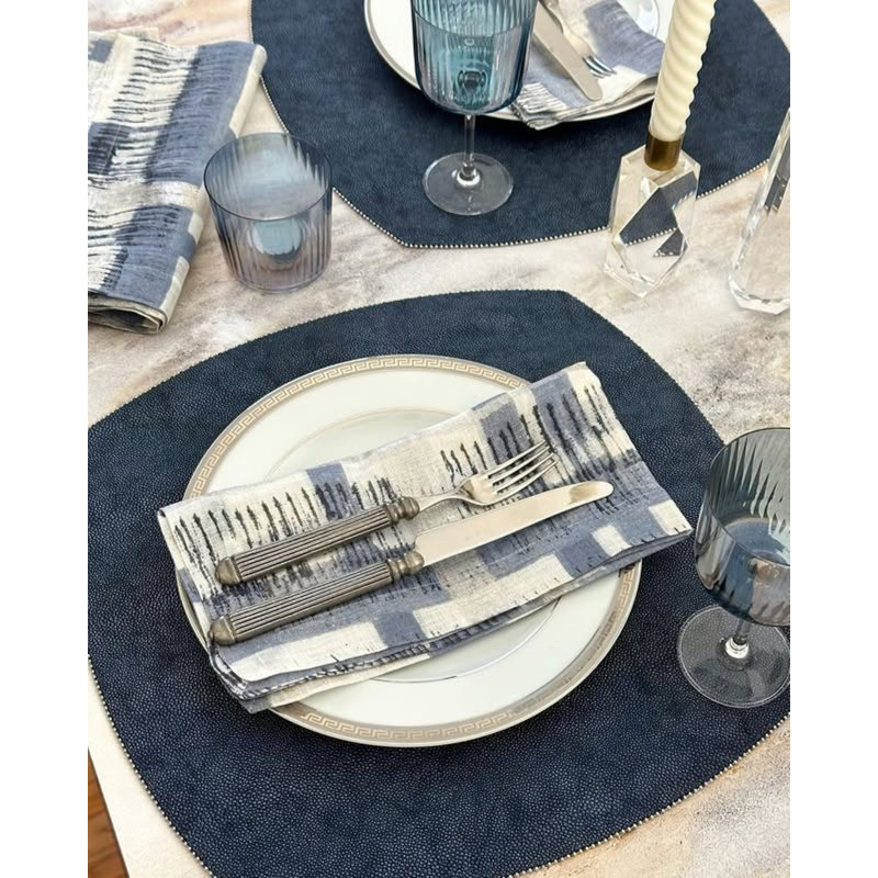 Allure Vinyl Square Placemats, Navy