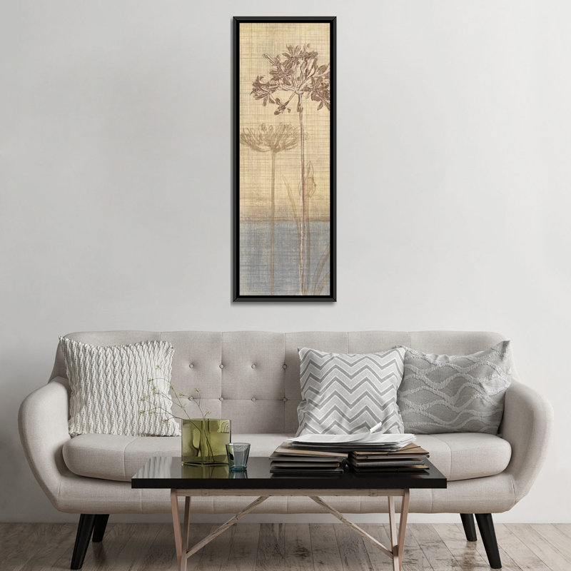 « botanique sketchbook ii », reproduction d’impression sur toile tendue, H 60 po x l 20 po x P 1,5 po, Cadre noir