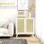 Burce Kitchen Storage Cabinet with 2 Rattan Doors, Buffet Sideboard Cabinet with Shelf