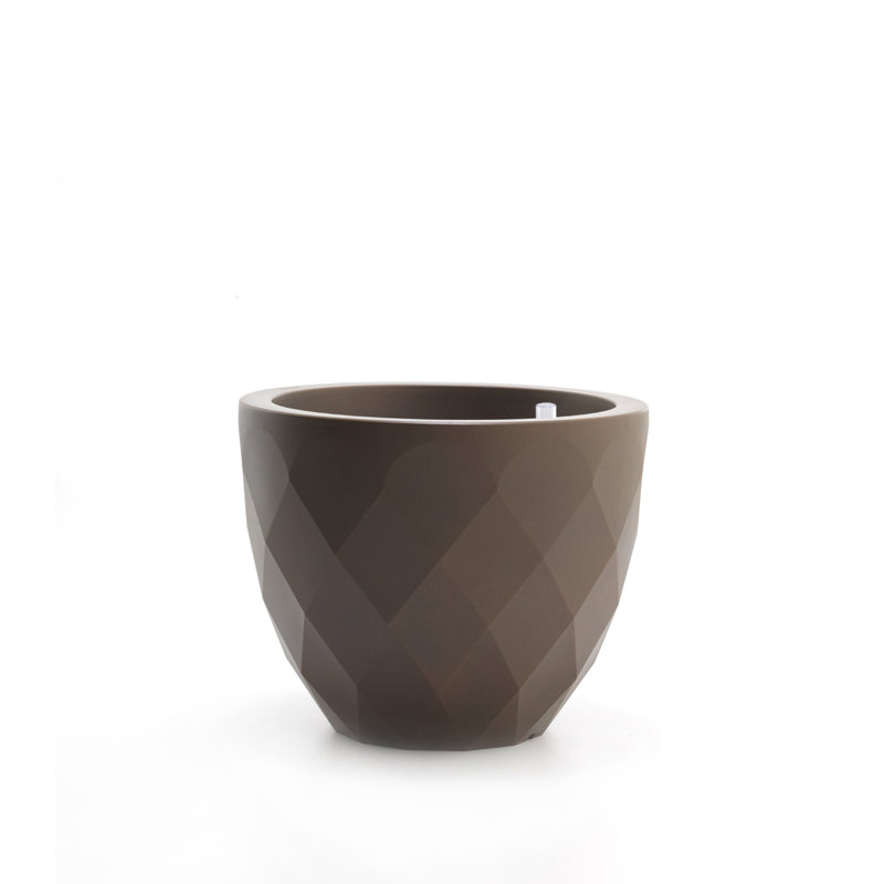 Vases Polyethylene Resin Pot Planter, 17.75" H x 21.75" W x 21.75" D, Bronze