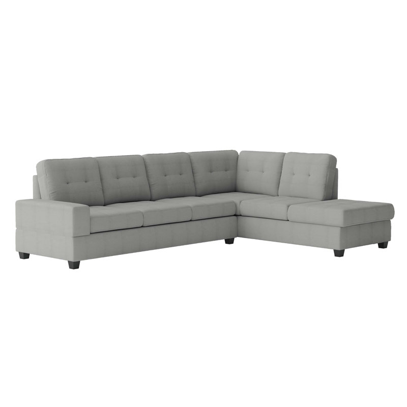 Canapé modulaire réversible 3 pièces 111 po 111 po - Canapé modulaire en microfibre, rangement pour repose-pieds