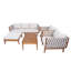 Ensemble de mobilier d'extérieur 5 pièces, ensemble de conversation en bois d'acacia avec structure en corde tissée à la main, coussins en tissu hydrofuge