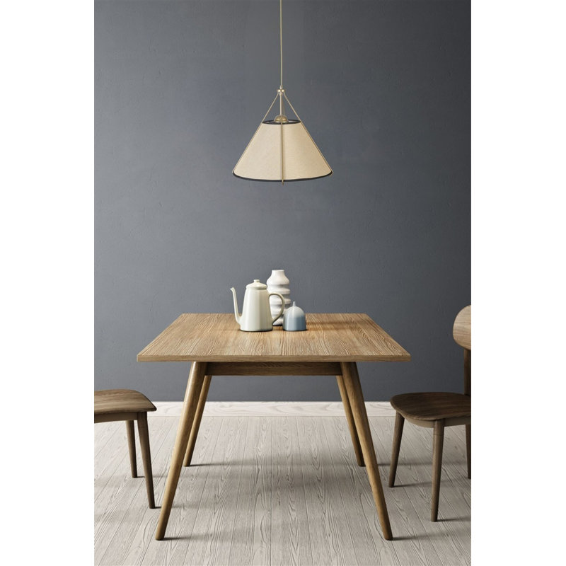 Lustre en métal élégant, finition beige et or, 15,7 po de diamètre x 27,6 po de hauteur | Hauteur réglable | Douille E27 de 40 W maximum | Certifié IP20 | Parfait pour les salons, les salles à manger et les entrées, conception élégante et durable