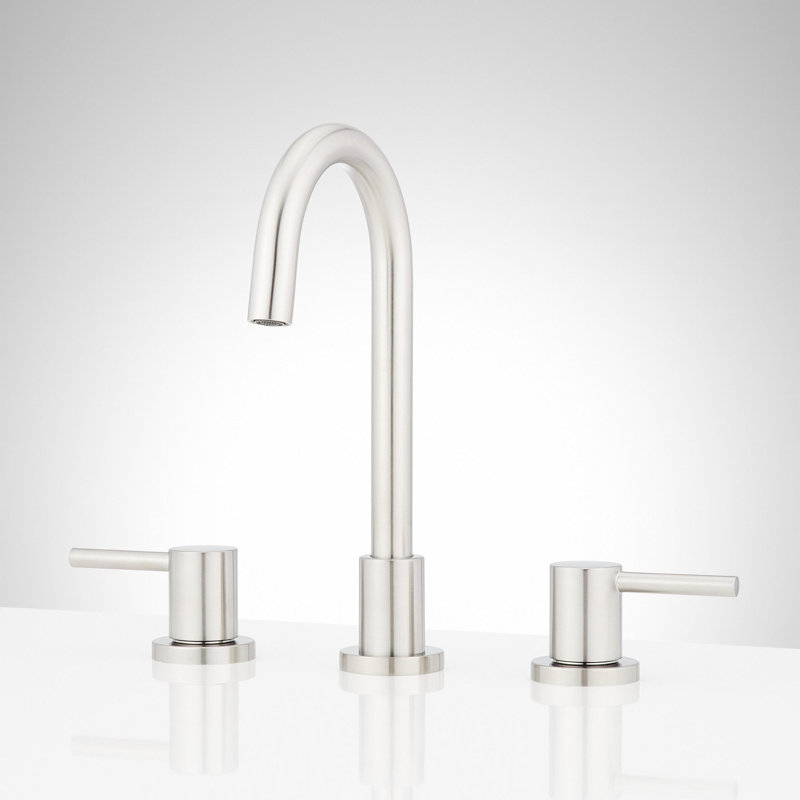 Lexia 1.2 GPM Widespread Gooseneck Bathroom Faucet, Brushed Nickel