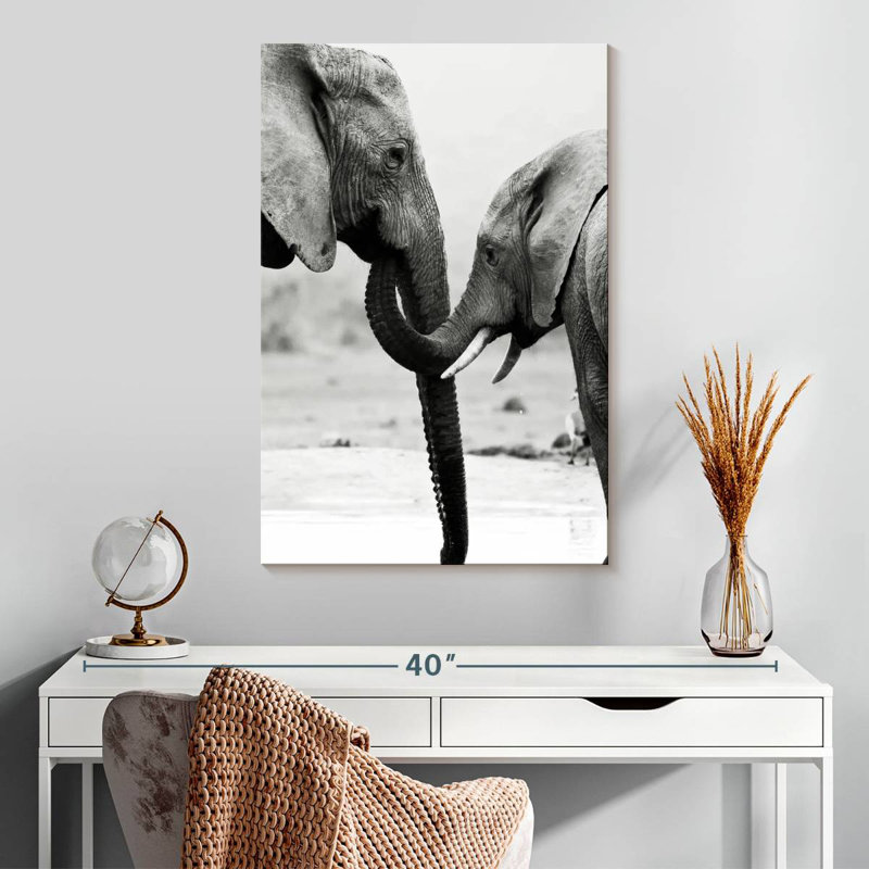 Brampt Mother And Baby Elephant, 30" H x 20" W