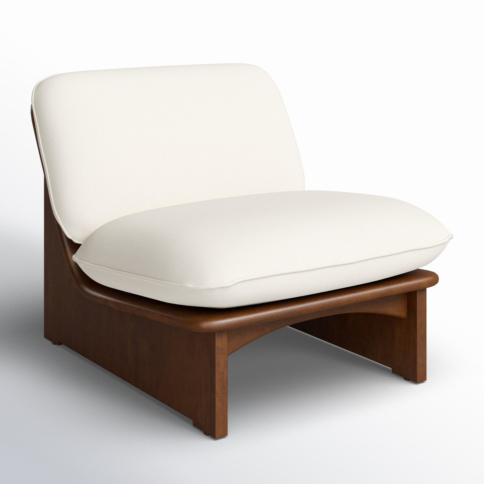 Collin Upholstered Accent Chair, Cream Basketweave