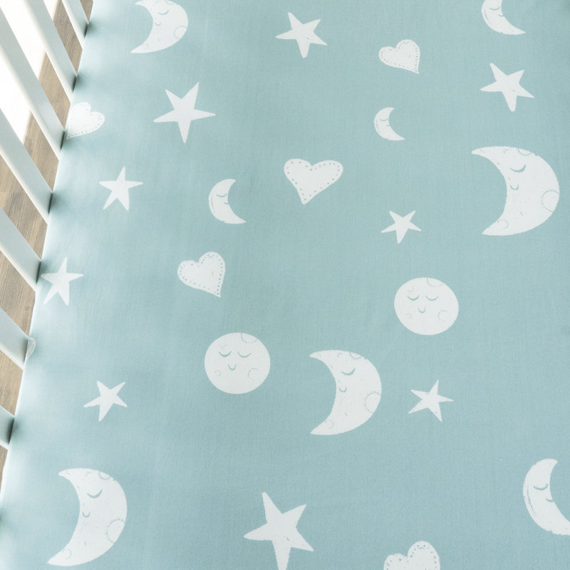 JumpOff Jo - Ensemble de 2 draps-housses pour lit de bébé, drap de lit de bébé 100% coton ultra doux et respirant pour matelas de lit de bébé standard et lits pour tout-petits, 28 po x 52 po - Bears & Moon