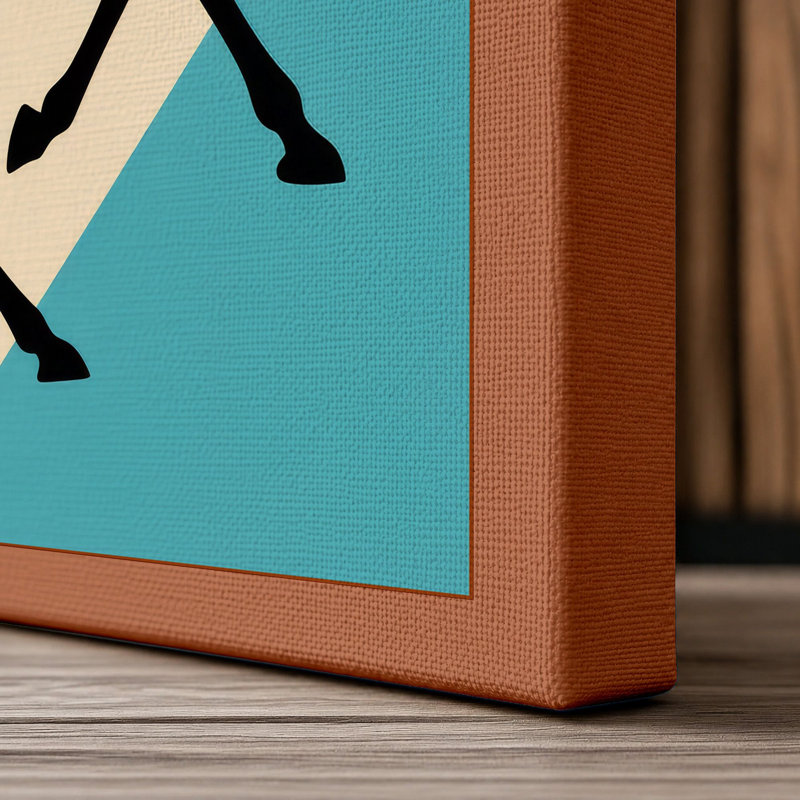 Giraffe Run Retro - Wrapped Canvas, 24x16 - 61.0 x 40.6 cm, Terracotta Border
