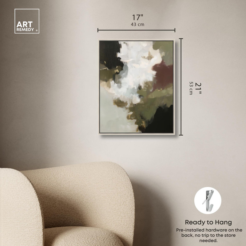«Earthy Palette III Boho», reproduction d'art sur toile par Art Remedy, H 16 po x l 20 po, Cadre argenté