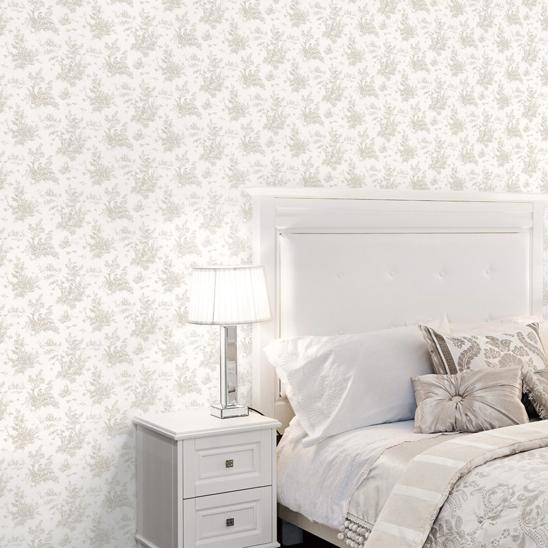 Garretson 10m x 52.8cm Satin Wallpaper Roll, Grey