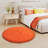 Orange Round Shag Rug Non-Slip Long-Pile Round Rug 3 ft Silk-Blend Rug Round Shag Rug Perfect for Teen Rooms Ideal for Bedrooms Great for Living Rooms Antibacterial Durable Material-555472336-555472341