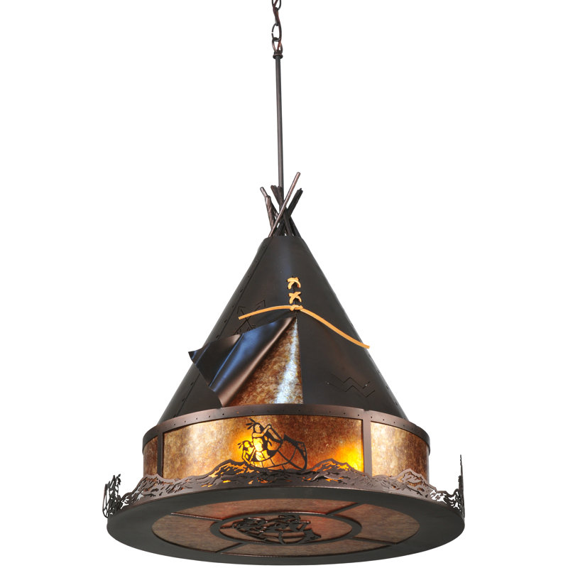 Rustic Lodge 2 - Light Pendant, 40" - 58" H x 24" W x 24" D
