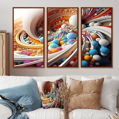 Future Explosion Of Joy - Fractals Wall Art Set