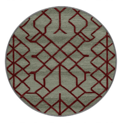 Machine Washable Trellis Brown Area Rug