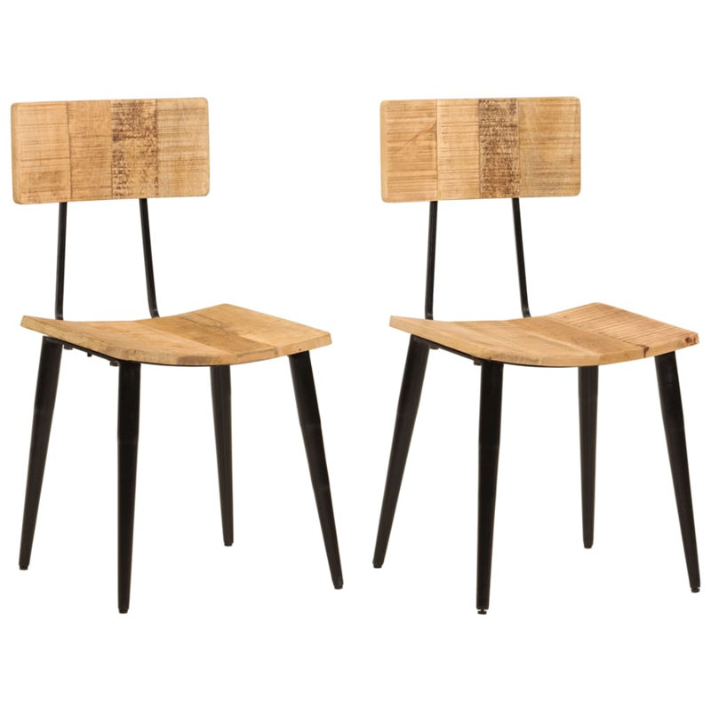 Deven 43cm H Side Chair in Multicolour, 2, Brown Wood Mango
