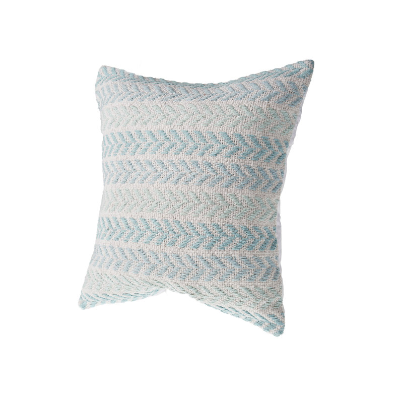 Coussin 100% coton tissé à la main, polyester, Bleu pastel