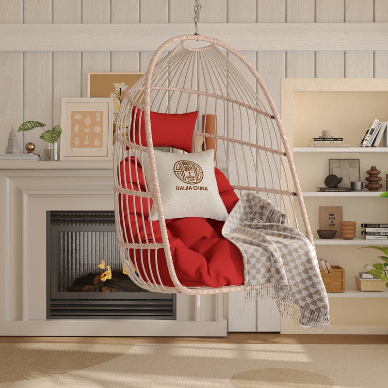 Chaise suspendue en rotin pour l'extérieur PE, Rouge