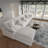 Slipcovered Upholstered Modular Sofa With Ottoman-110374987-110374988