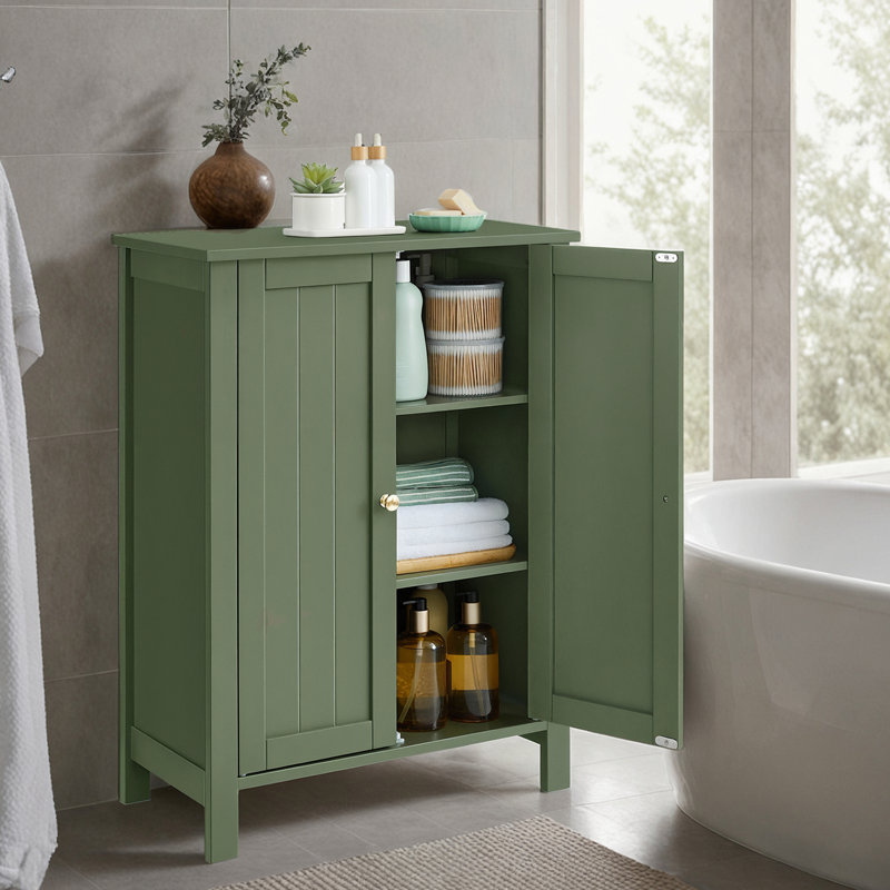 Laken 31.4" H Freestanding Storage Cabinet,With Adjustable Shelves, Forest Green