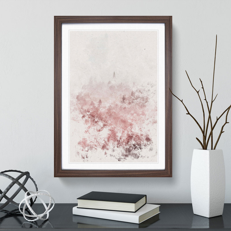 Church in an Italian Forest - Picture Frame Painting Print, 33cm H x 24cm W x 2cm D, Walnut Framed