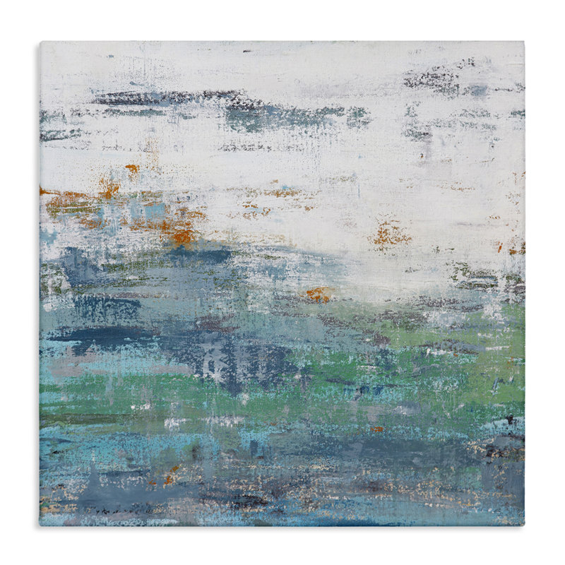 Art mural en toile vieilli par Hilary Winfield, H 17 po x l 17 po